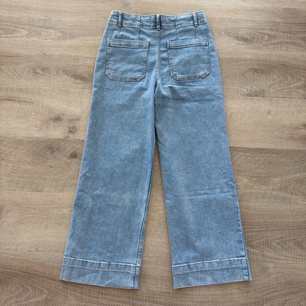 Bagatelle women’s Classic Blue Cropped Wide-Leg Women Jeans size 26 - Picture 2 of 5
